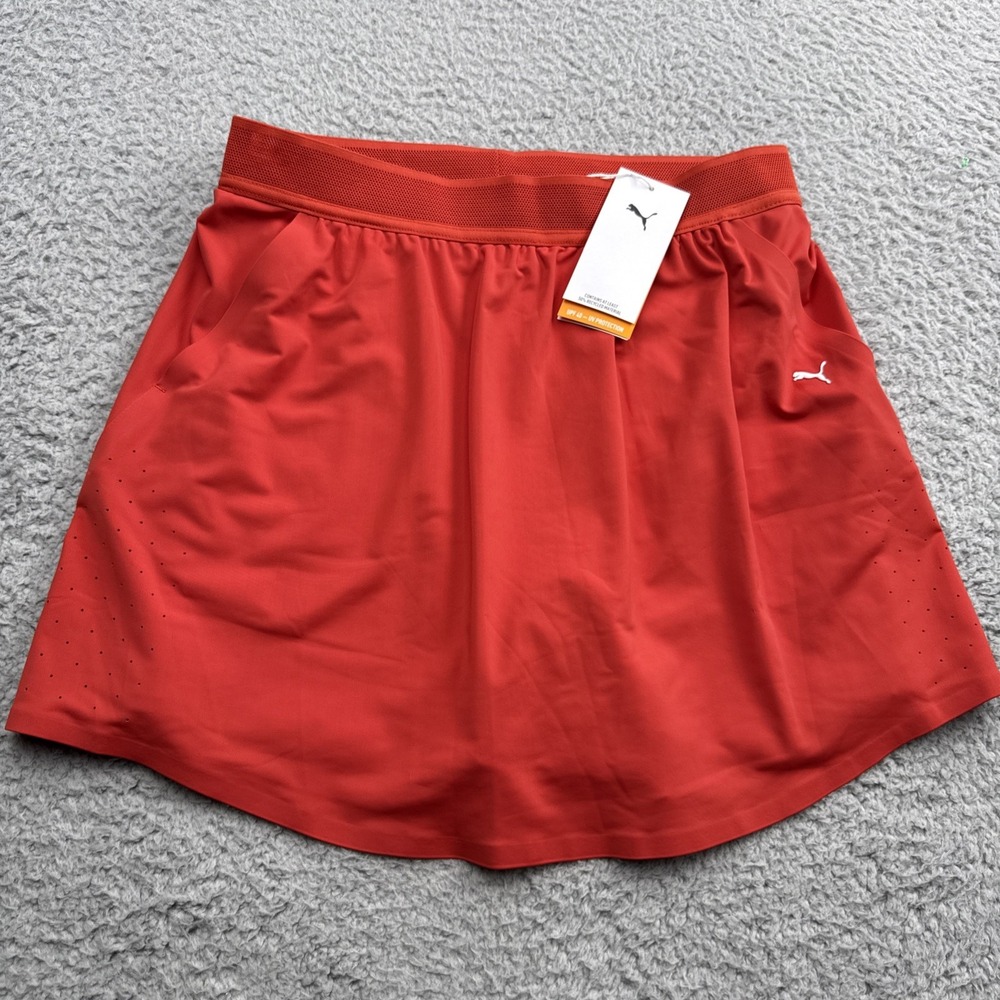 Puma Leta Skort Womens Small Candy Apple Red Golf Tennis Skirt 635034 05 NWT